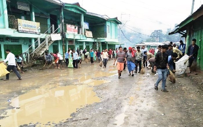 A mass social work was held in all eleven wards at Kiphire town on August 31 under the initiative of ward authorities to prepare for the upcoming Sangtam Mongmong festival. (DIPR Photo)